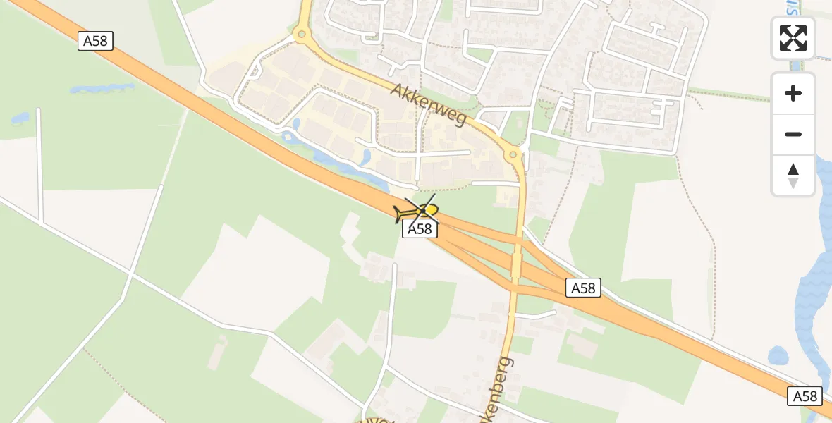 Routekaart van de vlucht: Traumahelikopter naar Moergestel