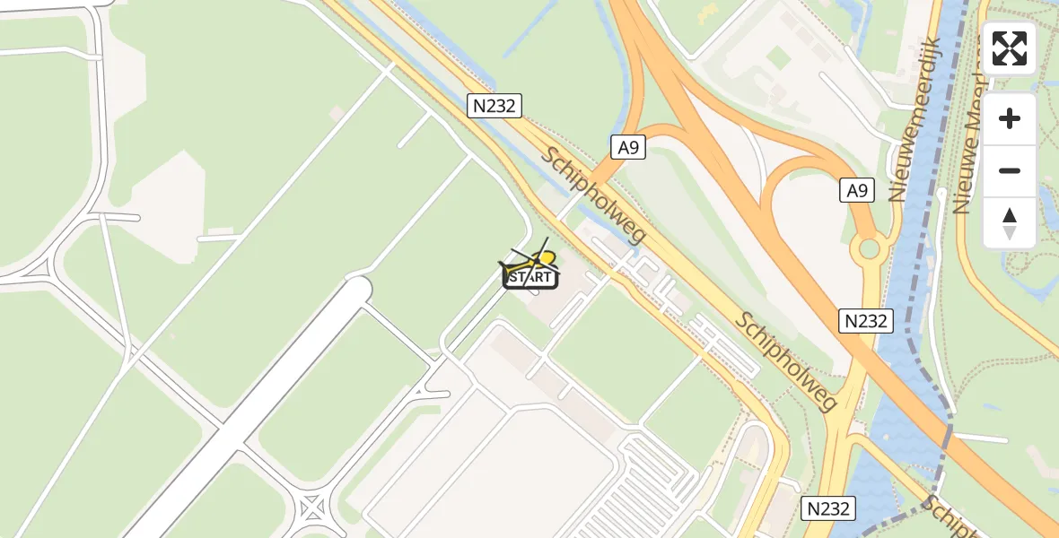 Vluchtroute Politiehelikopter van Schiphol naar Schiphol