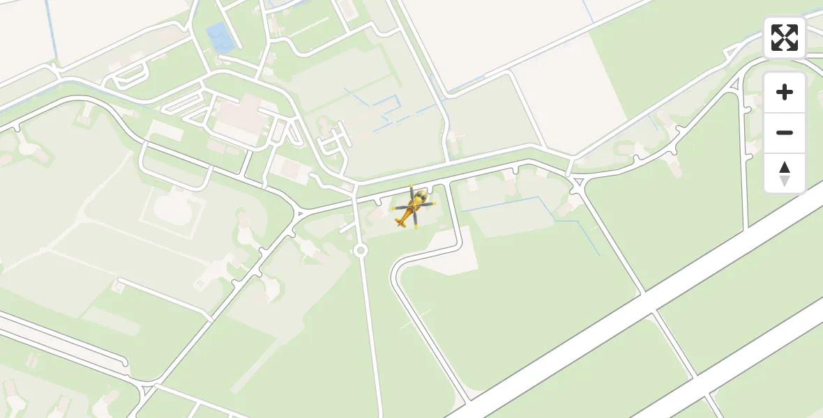 Vluchtroute Traumahelikopter van Vliegbasis Volkel naar Vliegbasis Volkel