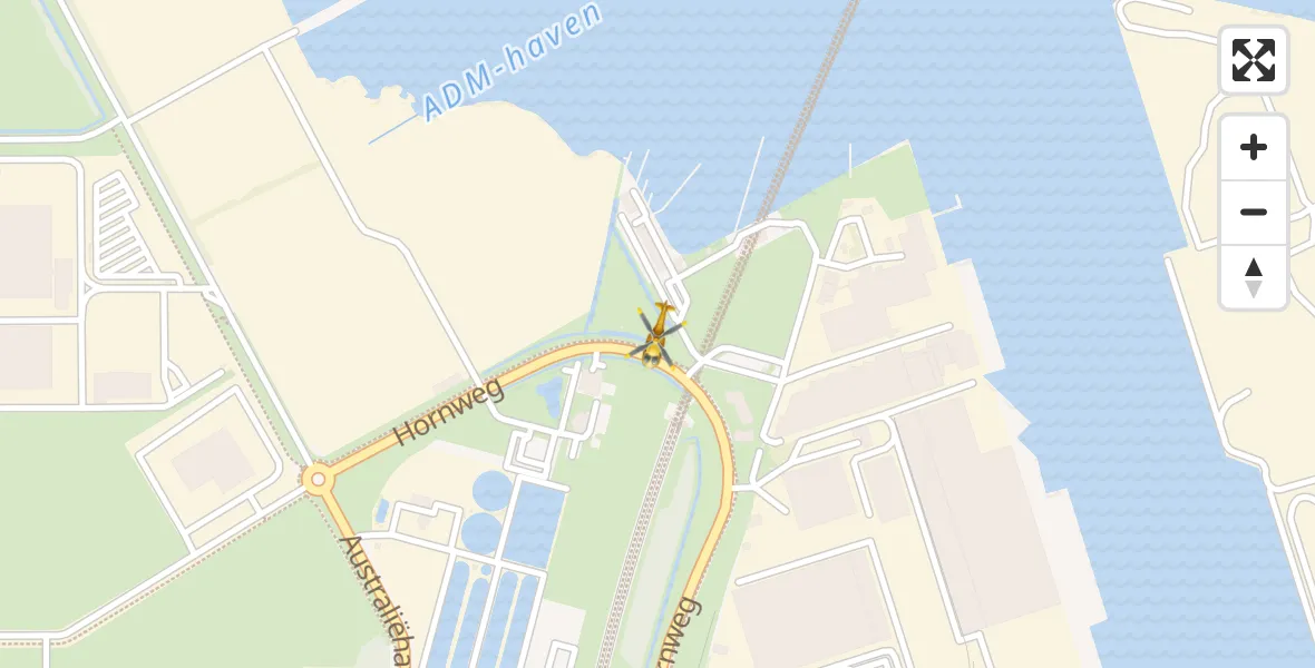 Vluchtroute Traumahelikopter van Amsterdam Heliport naar Amsterdam Heliport