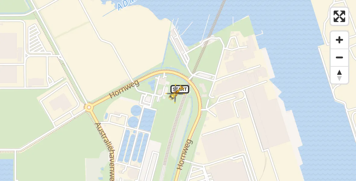 Vluchtroute Traumahelikopter van Amsterdam Heliport naar Amsterdam Heliport