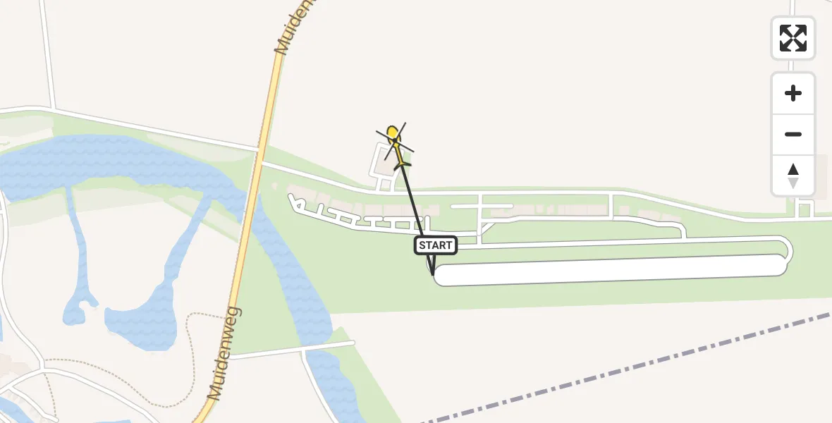 Vluchtroute  van Vliegveld Midden-Zeeland naar Vliegveld Midden-Zeeland