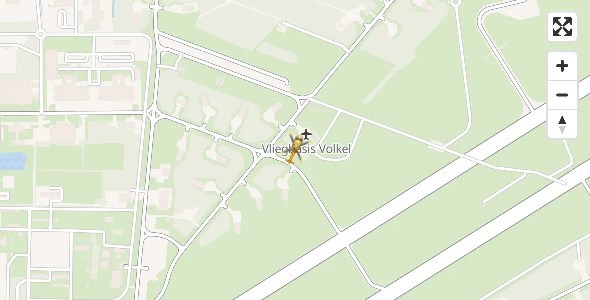 Vluchtroute Traumahelikopter van Vliegbasis Volkel naar Vliegbasis Volkel