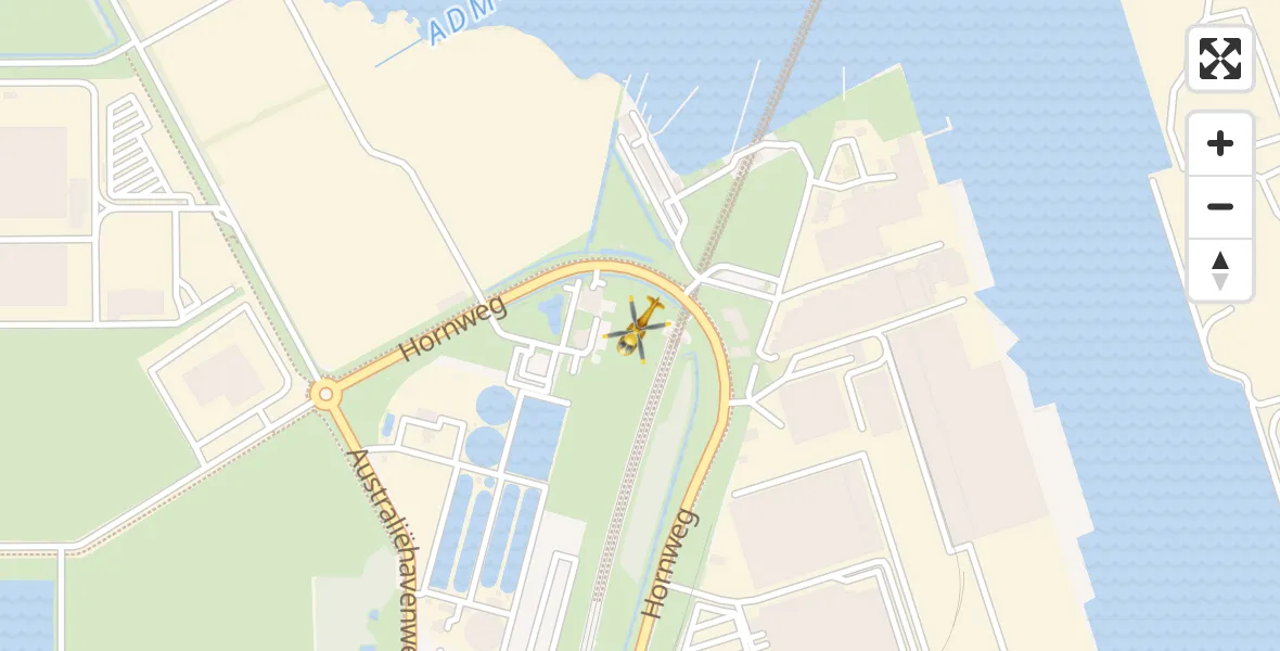 Vluchtroute Traumahelikopter van Amsterdam Heliport naar Amsterdam Heliport