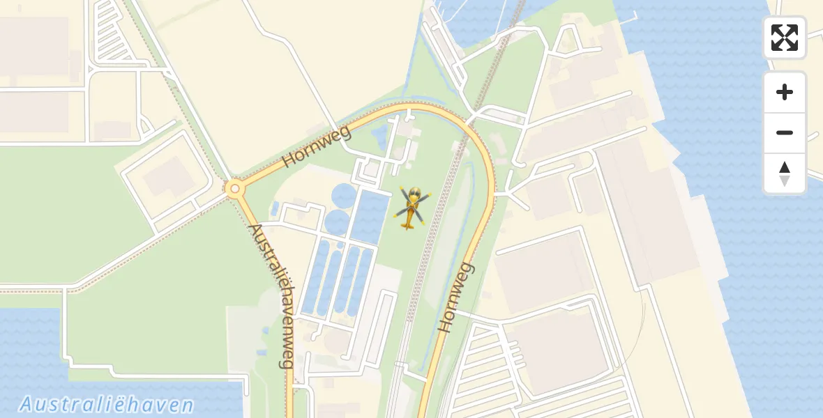 Vluchtroute Traumahelikopter van Amsterdam Heliport naar Amsterdam Heliport
