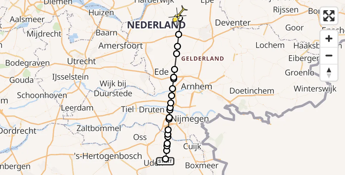Routekaart van de vlucht: Lifeliner 3 naar Elspeet, Nieuweweg