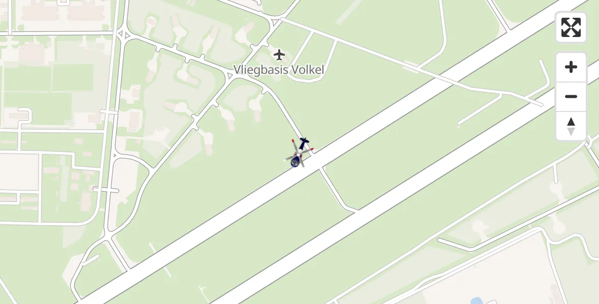 Vluchtroute Politiehelikopter van Vliegbasis Volkel naar Vliegbasis Volkel