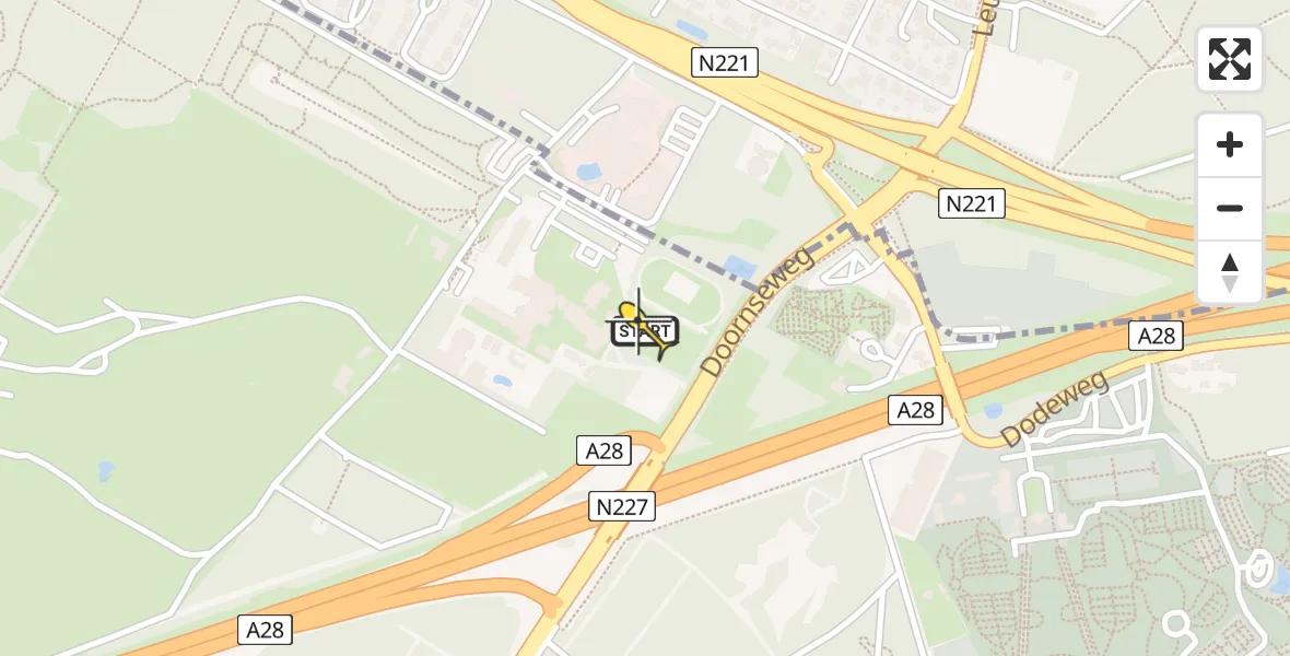 Routekaart van de vlucht: Politiehelikopter naar Leusden, Doornseweg