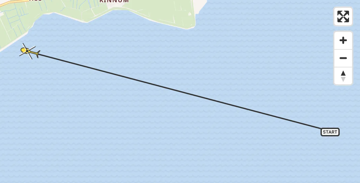 Routekaart van de vlucht: Ambulancehelikopter naar Formerum, Westerdijk