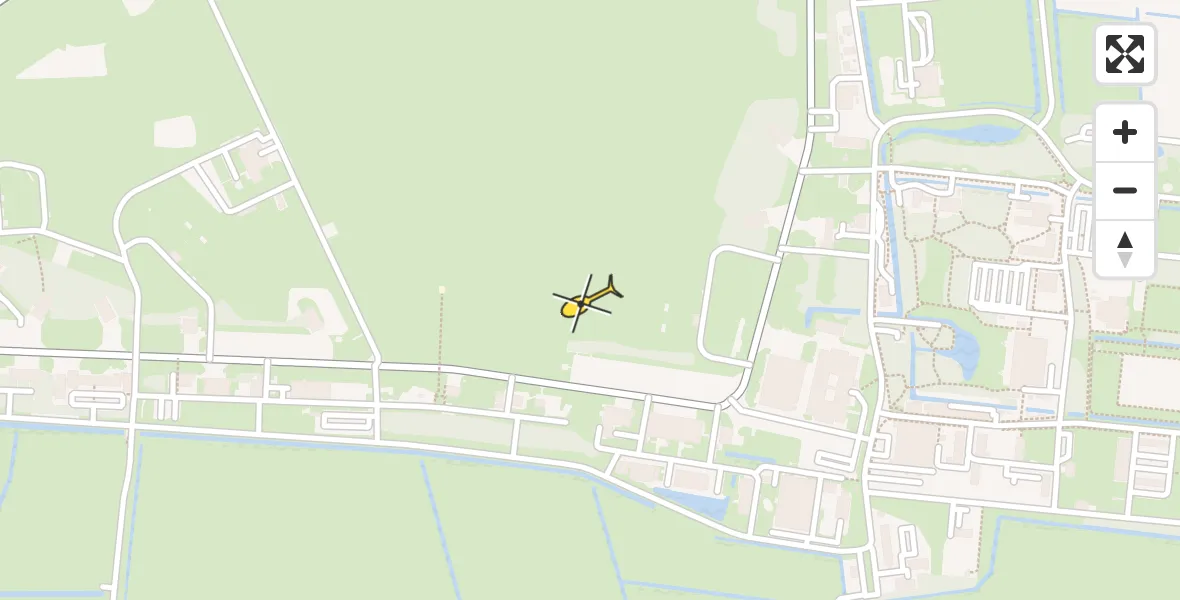 Vluchtroute Ambulancehelikopter van Vliegbasis Leeuwarden naar Vliegbasis Leeuwarden