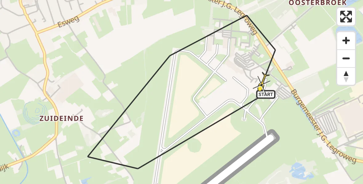 Routekaart van de vlucht: Lifeliner 4 naar Groningen Airport Eelde, Veldkampweg