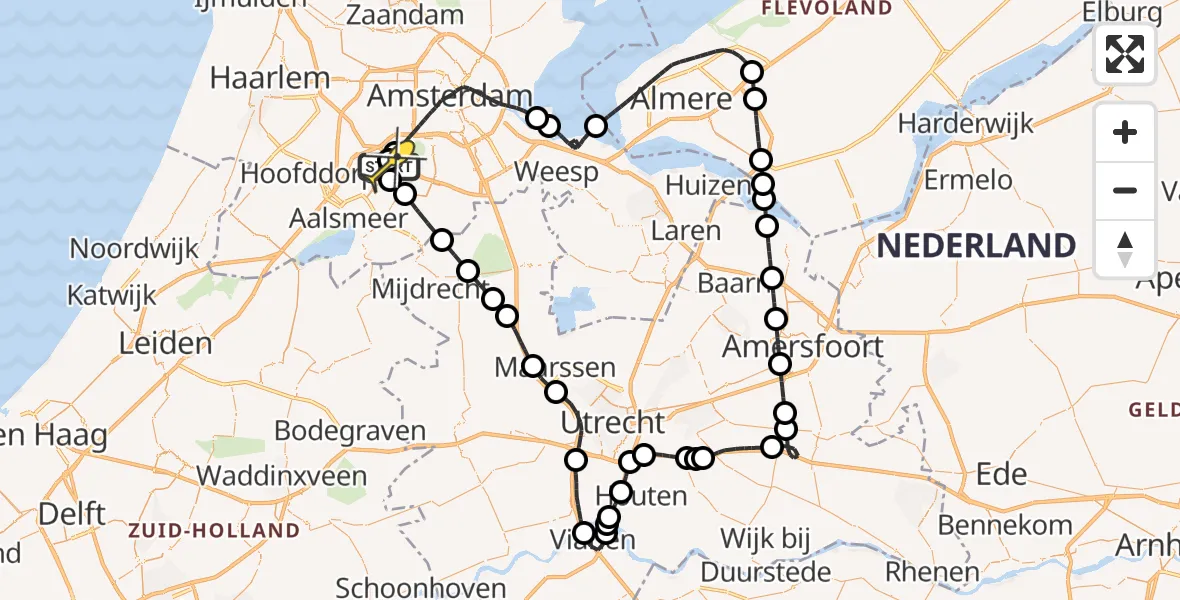 Routekaart van de vlucht: Politieheli naar Schiphol, Kemajoranstraat