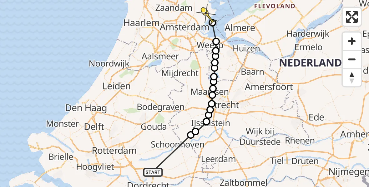 Routekaart van de vlucht: Politieheli naar Amsterdam, Voorwetering