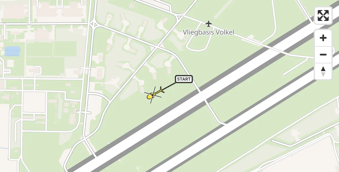 Routekaart van de vlucht: Lifeliner 3 naar Vliegbasis Volkel, Zeelandsedijk