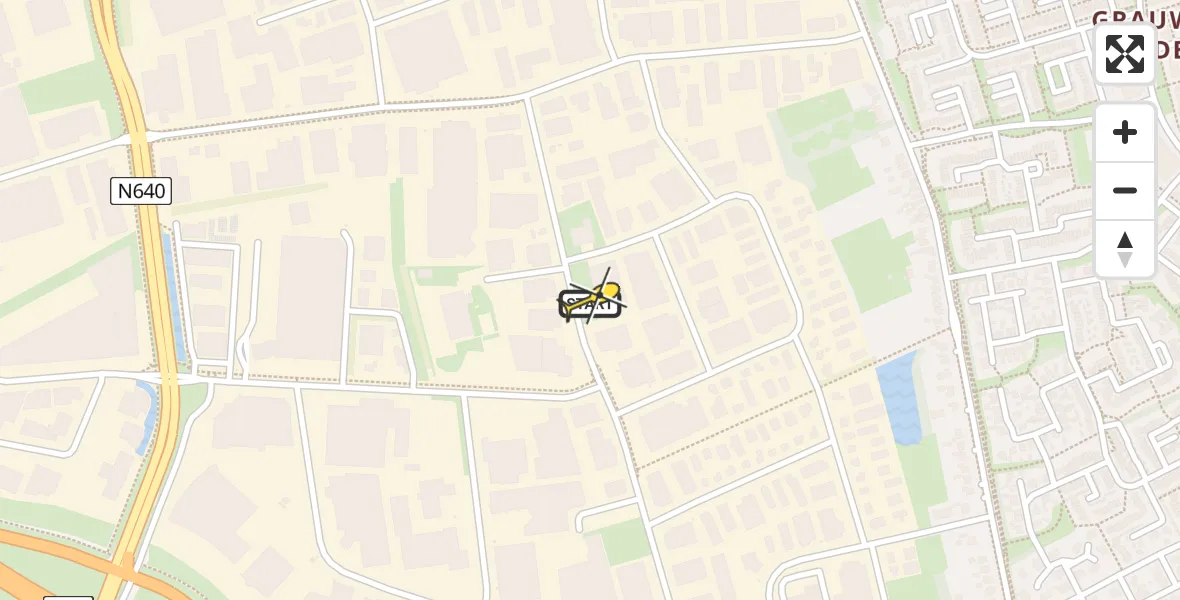 Routekaart van de vlucht: Traumahelikopter naar Etten-Leur, Pauvreweg