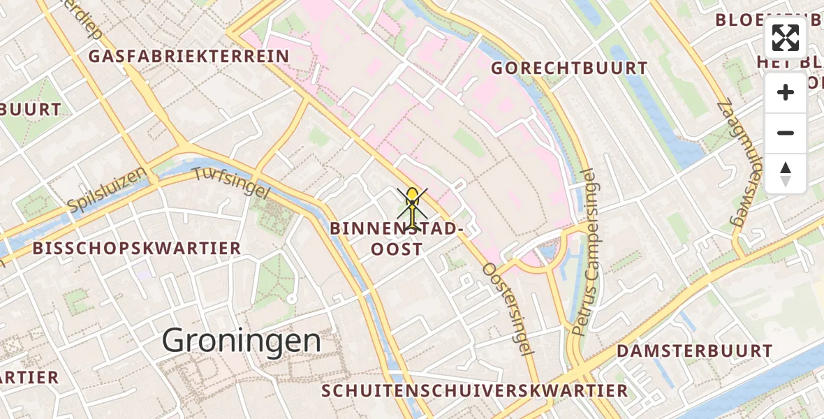 Vluchtroute Ambulancehelikopter van Universitair Medisch Centrum Groningen naar Universitair Medisch Centrum Groningen