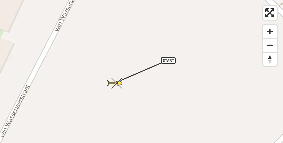 Routekaart van de vlucht: Traumahelikopter naar Ter Aar, van Wassenaerstraat