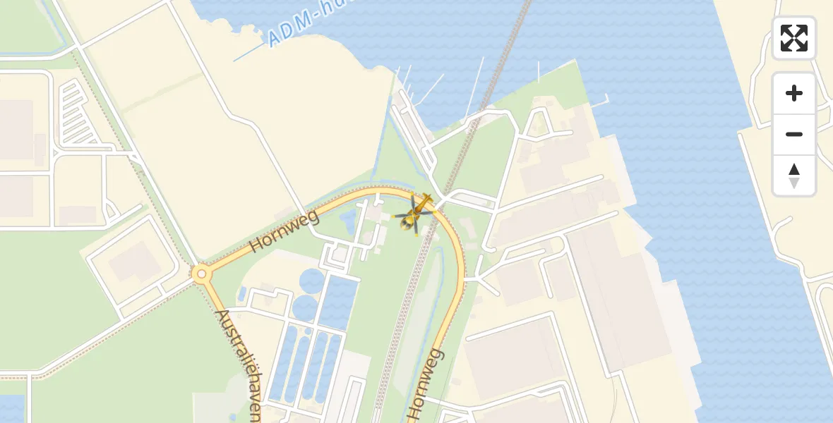 Vluchtroute Traumahelikopter van Amsterdam Heliport naar Amsterdam Heliport