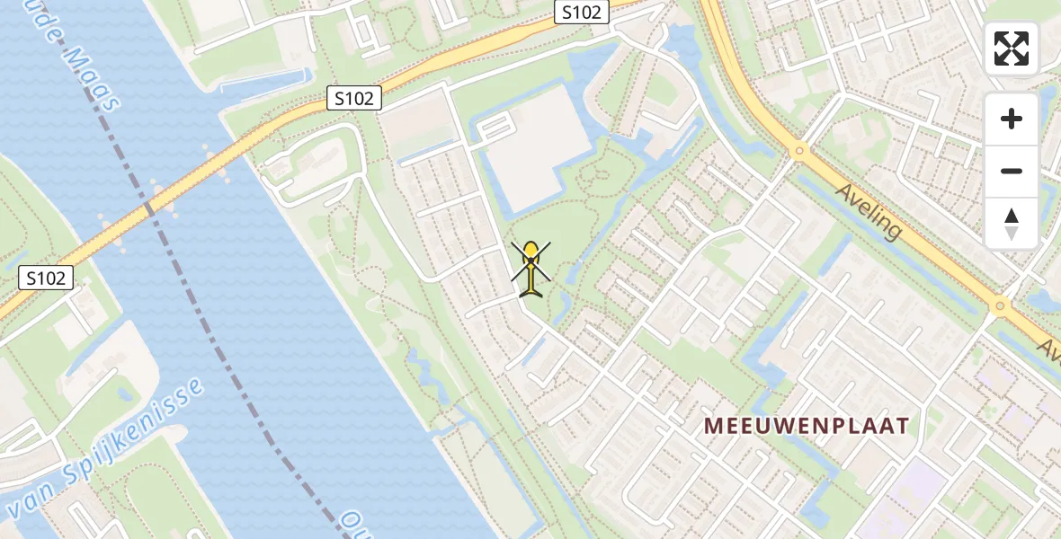 Routekaart van de vlucht: Traumahelikopter naar Hoogvliet