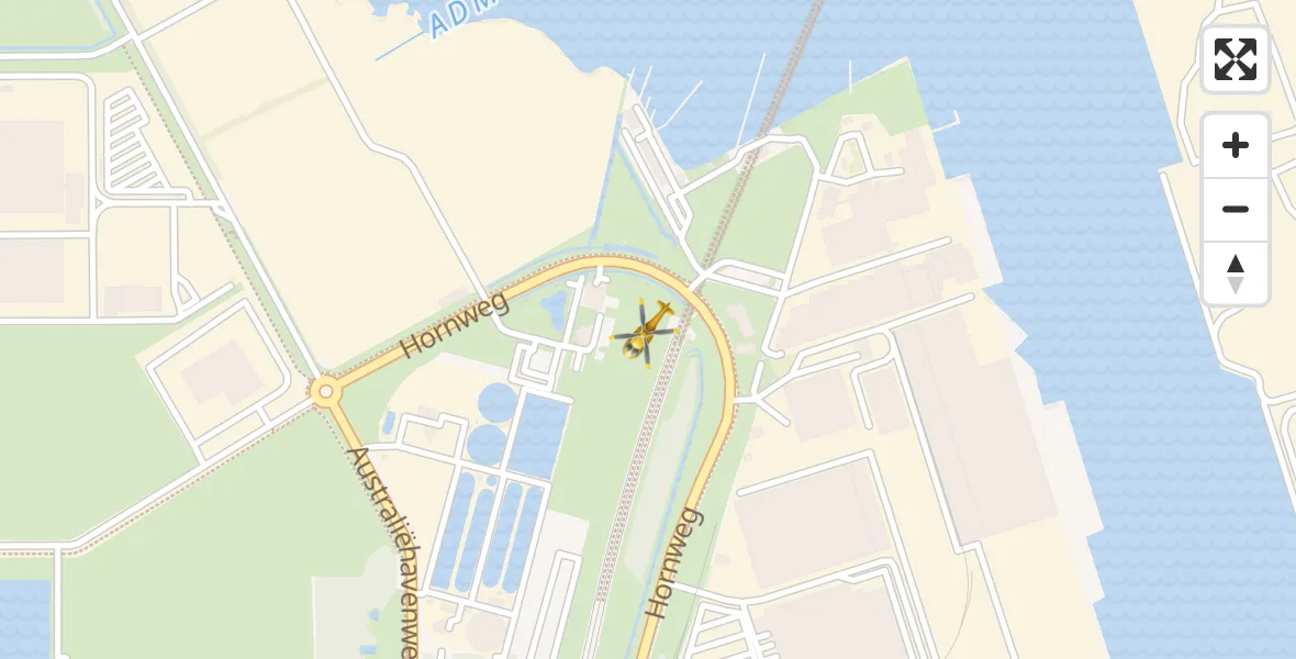 Routekaart van de vlucht: Lifeliner 1 naar Amsterdam Heliport