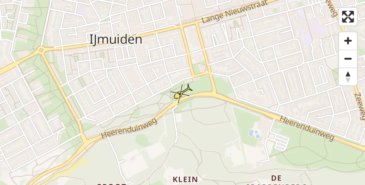 Routekaart van de vlucht: Lifeliner 1 naar IJmuiden