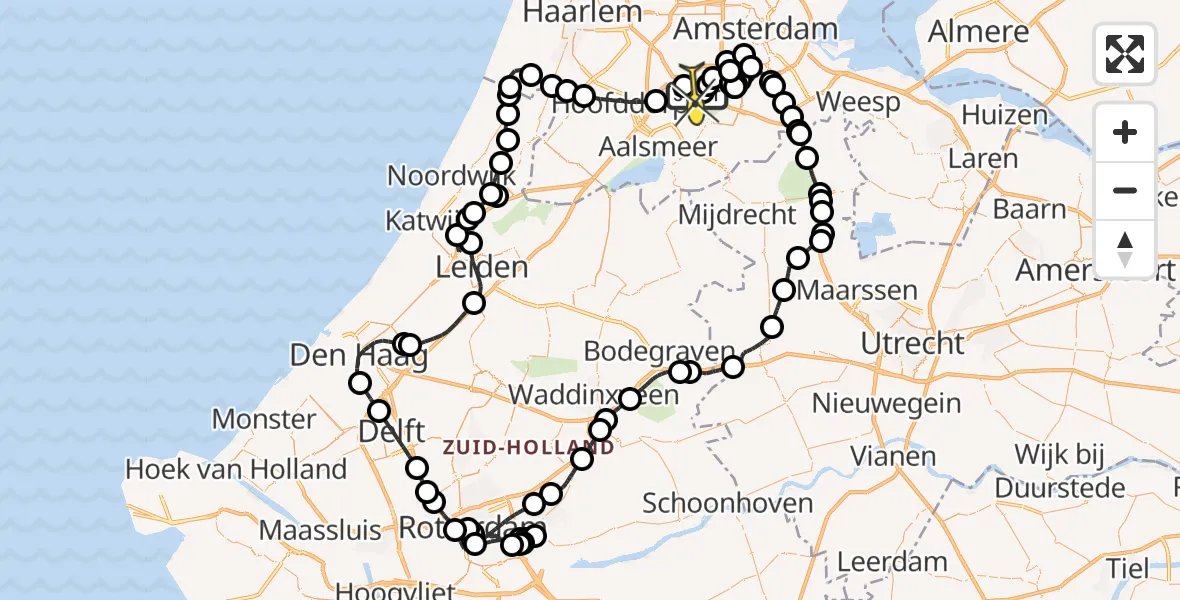 Routekaart van de vlucht: Politieheli naar Schiphol, Van Weerden-Poelmanweg