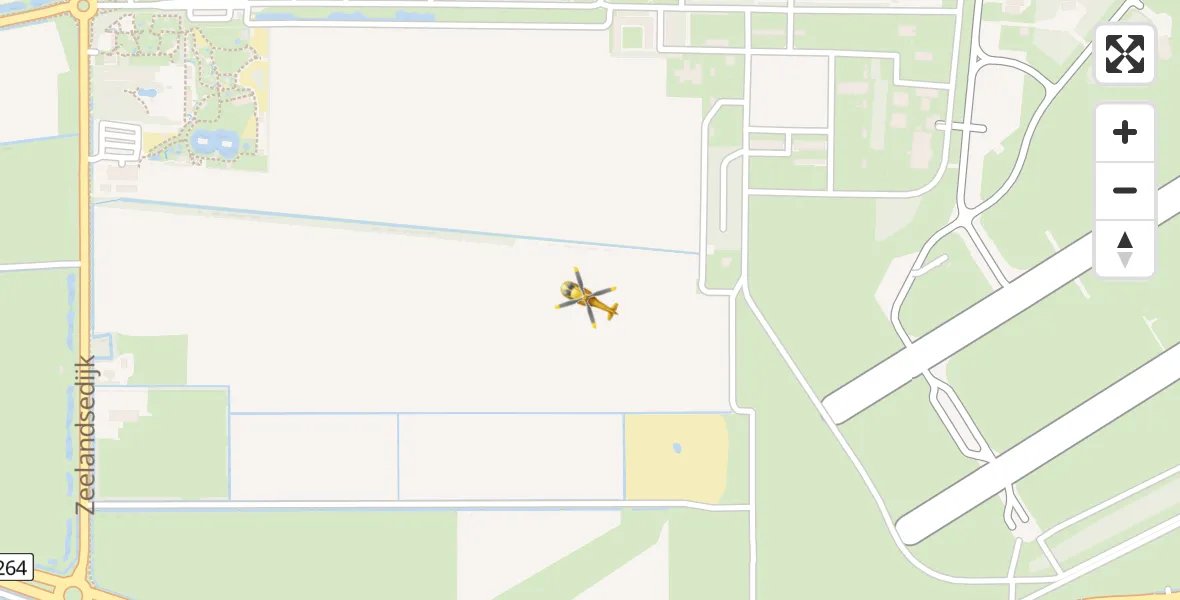 Vluchtroute Traumahelikopter van Vliegbasis Volkel naar Vliegbasis Volkel