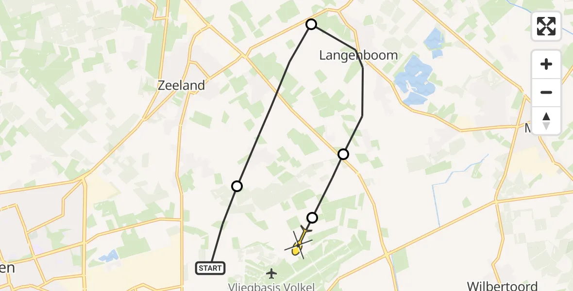 Routekaart van de vlucht: Lifeliner 3 naar Vliegbasis Volkel, Bovenste Trent