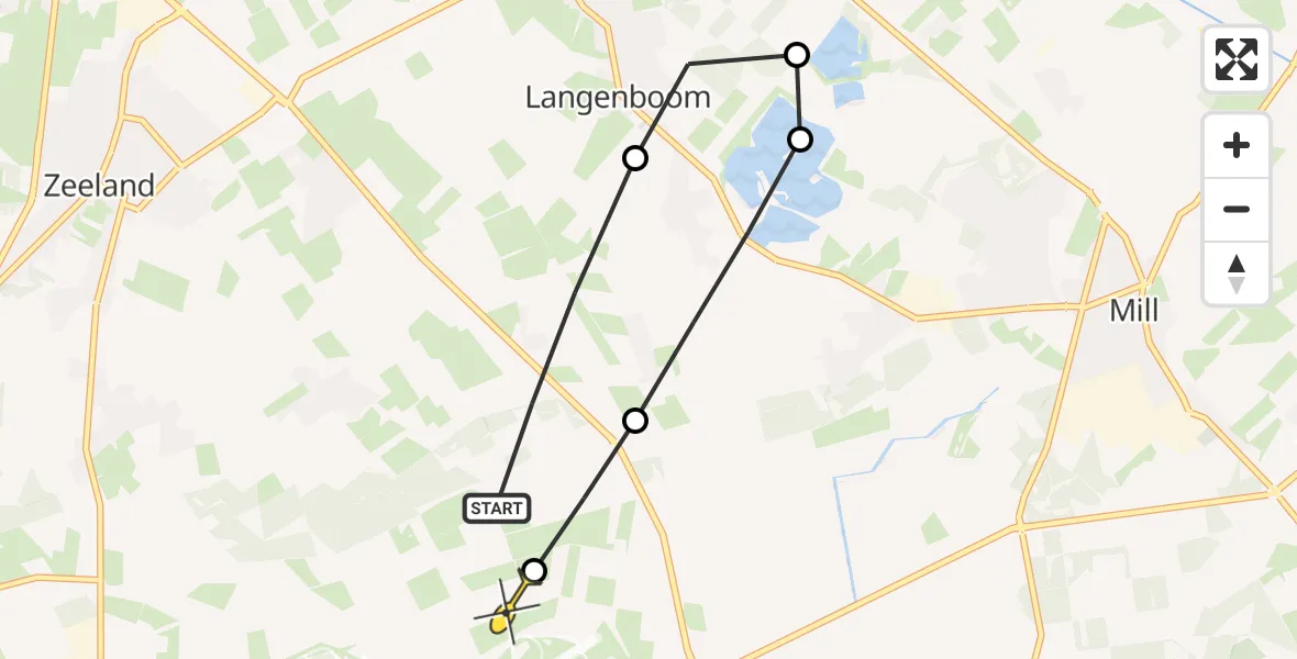 Routekaart van de vlucht: Lifeliner 3 naar Volkel, Langstraat