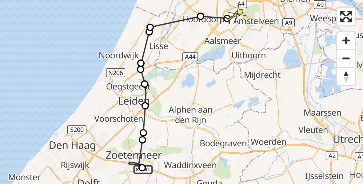 Routekaart van de vlucht: Politiehelikopter naar Schiphol, Werner von Siemensstraat
