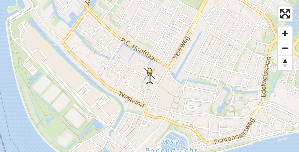 Routekaart van de vlucht: Traumaheli naar Papendrecht