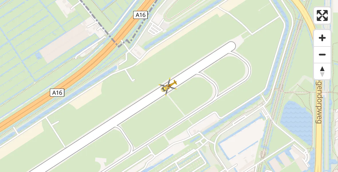 Vluchtroute Traumahelikopter Rotterdam The Hague Airport - Rotterdam The Hague Airport, 15 februari 2024, 17:27