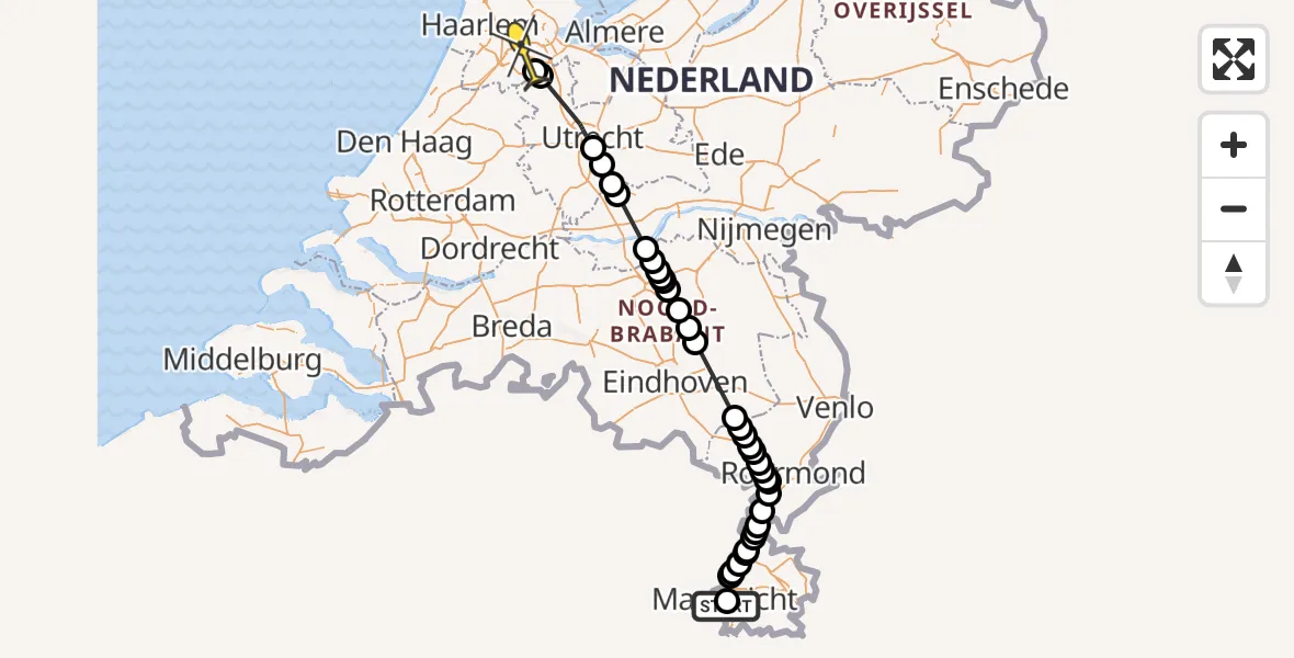 Routekaart van de vlucht: Politieheli naar Amstelveen, Professor Moserstraat