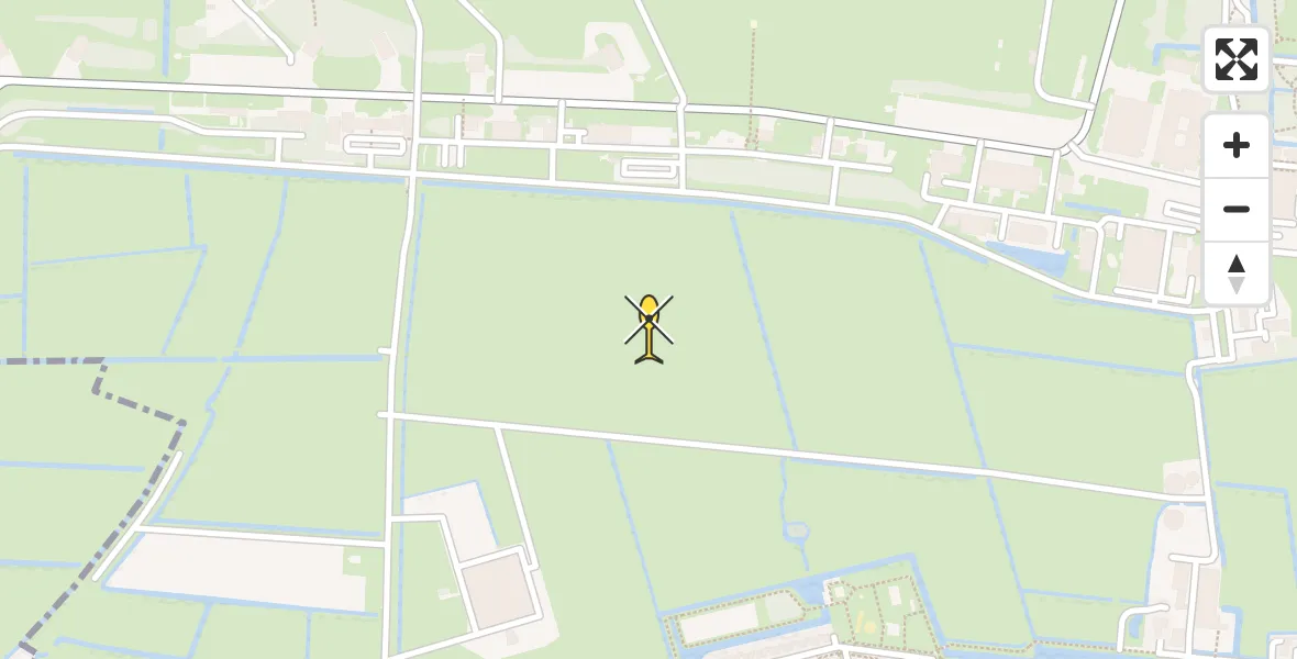 Vluchtroute Ambulancehelikopter van Vliegbasis Leeuwarden naar Vliegbasis Leeuwarden