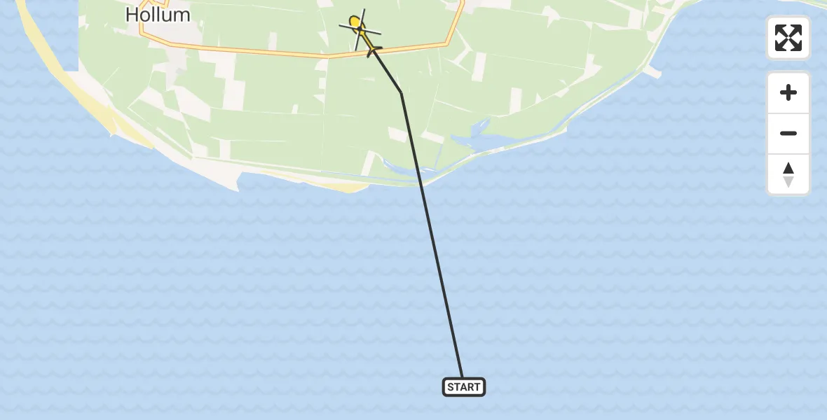 Routekaart van de vlucht: Ambulancehelikopter naar Ballum, Wester Grieweg