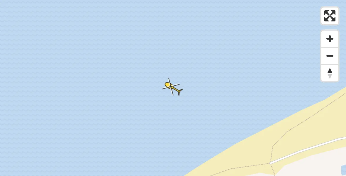 Routekaart van de vlucht: Ambulancehelikopter naar Hollum