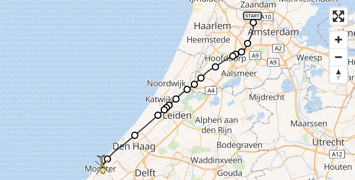 Routekaart van de vlucht: Lifeliner 1 naar Monster, Maltaweg