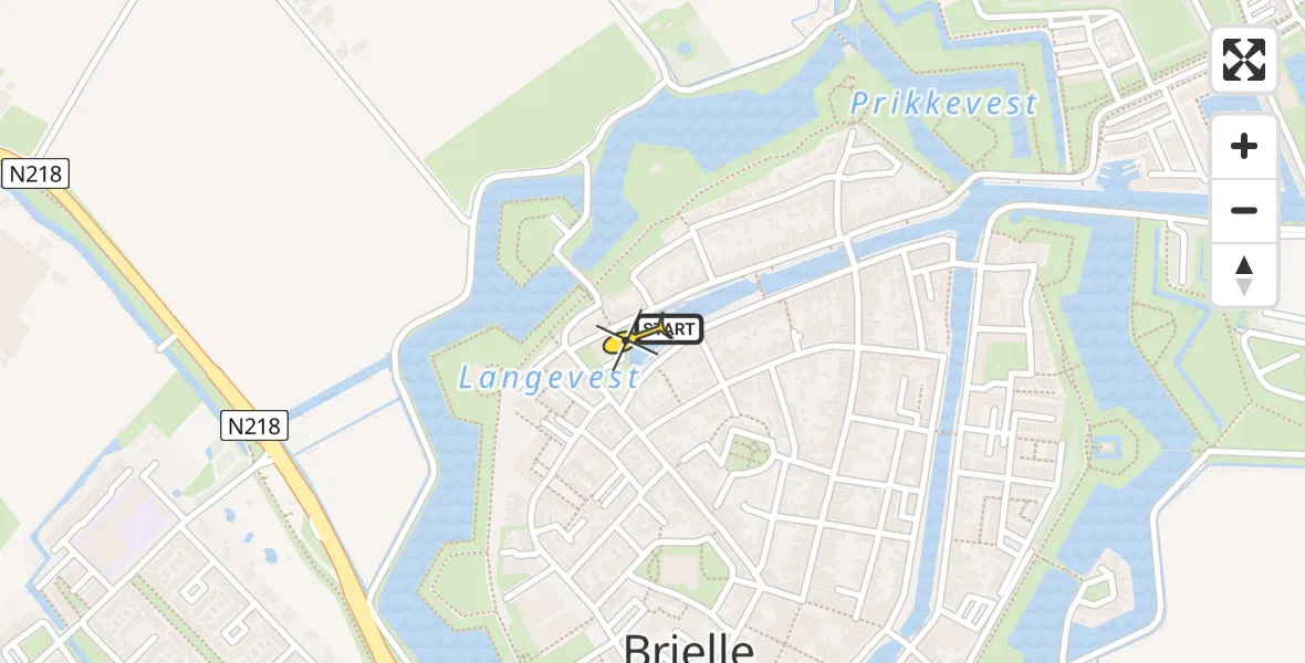 Routekaart van de vlucht: Lifeliner 2 naar Brielle, Maarland Noordzijde