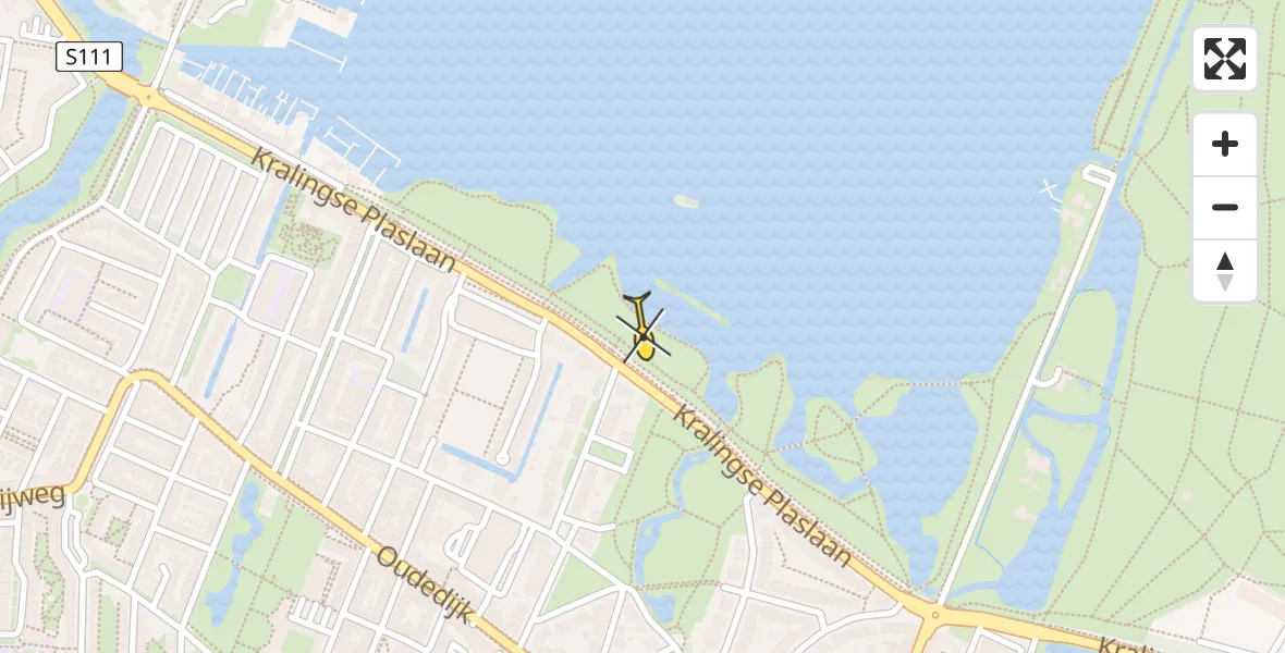 Routekaart van de vlucht: Traumahelikopter naar Rotterdam