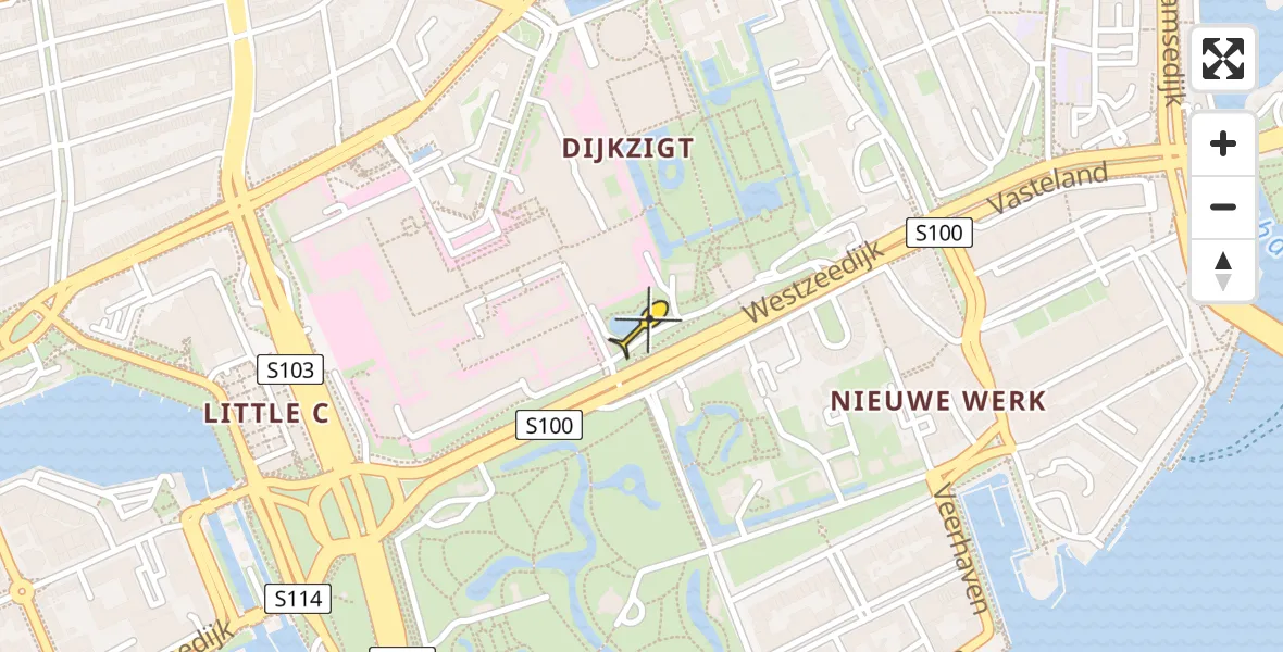 Vluchtroute Traumahelikopter van Erasmus MC naar Erasmus MC