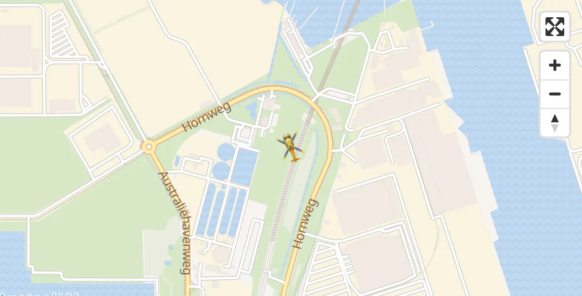 Routekaart van de vlucht: Lifeliner 1 naar Amsterdam Heliport