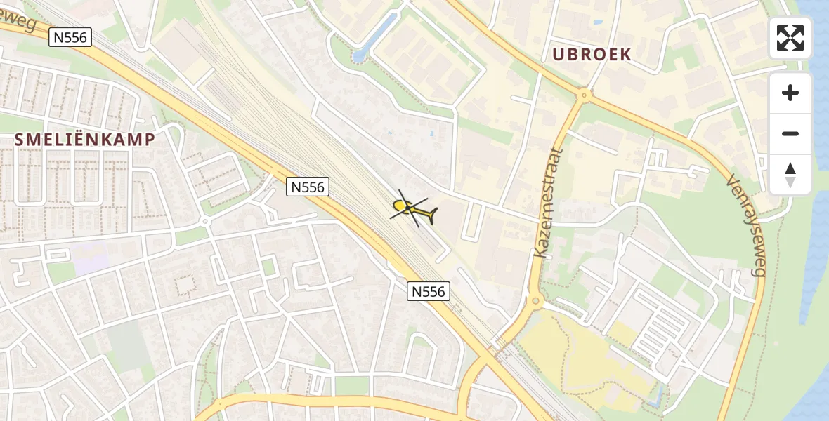 Routekaart van de vlucht: Traumahelikopter naar Venlo