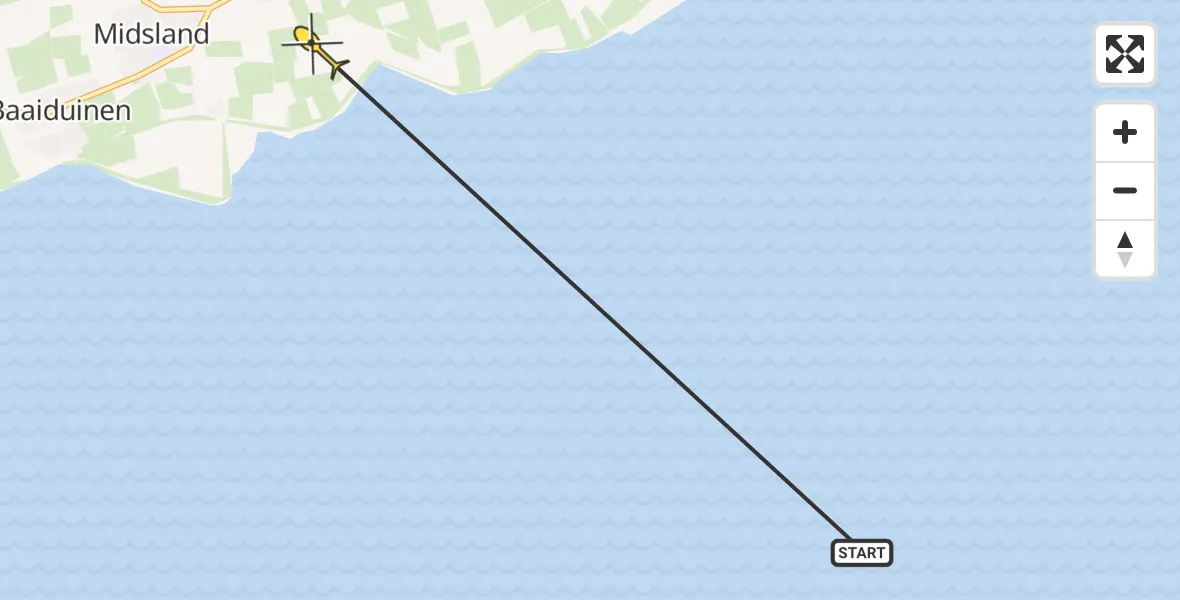 Routekaart van de vlucht: Ambulancehelikopter naar Landerum, Landerumer kooi