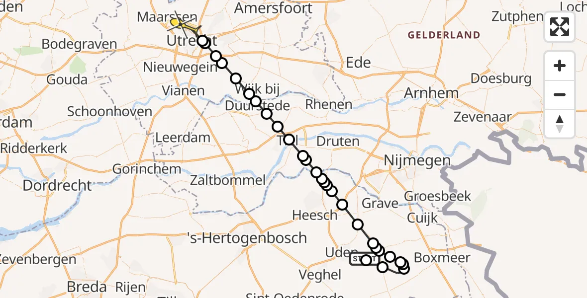 Routekaart van de vlucht: Lifeliner 3 naar Utrecht, Fasantenlaan