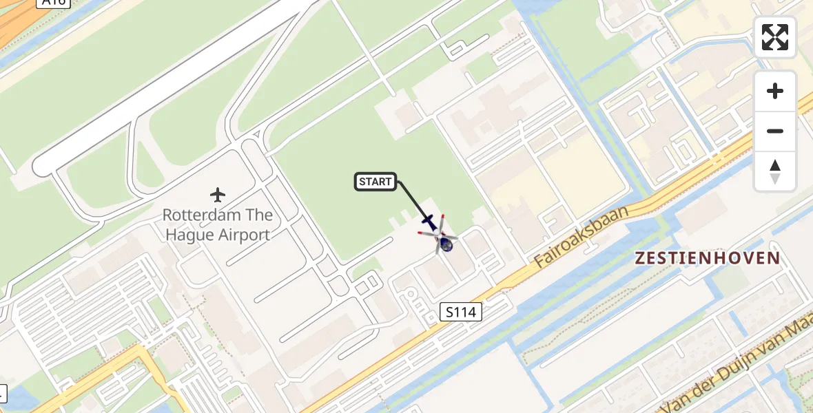 Vluchtroute Politiehelikopter Rotterdam The Hague Airport - Rotterdam The Hague Airport, 17 februari 2024, 20:05