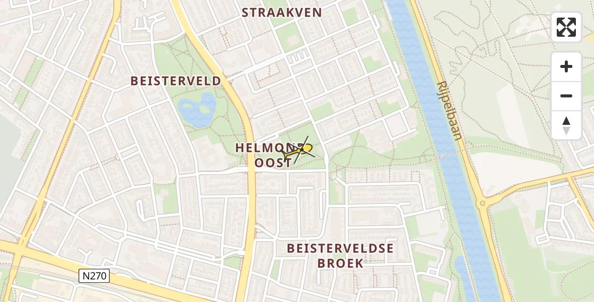 Routekaart van de vlucht: Traumaheli naar Helmond