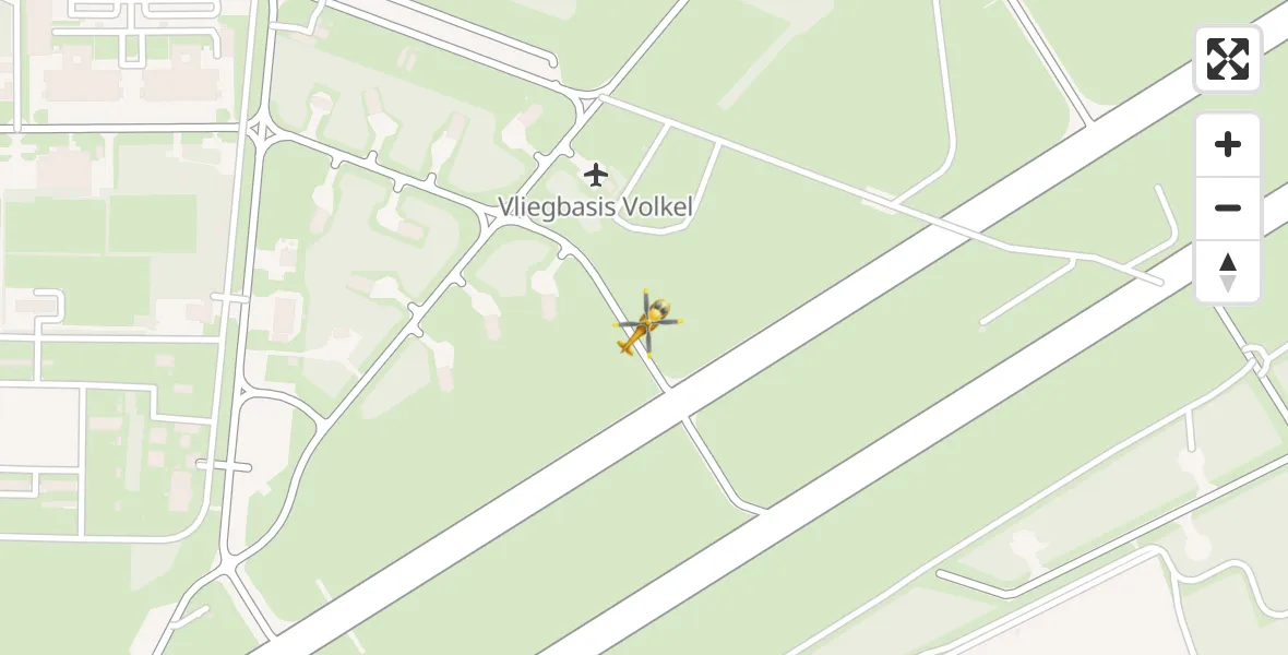Vluchtroute Traumahelikopter van Vliegbasis Volkel naar Vliegbasis Volkel