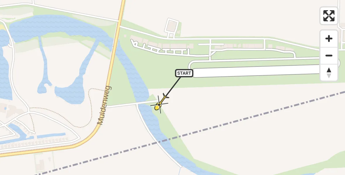 Vluchtroute  van Vliegveld Midden-Zeeland naar Vliegveld Midden-Zeeland