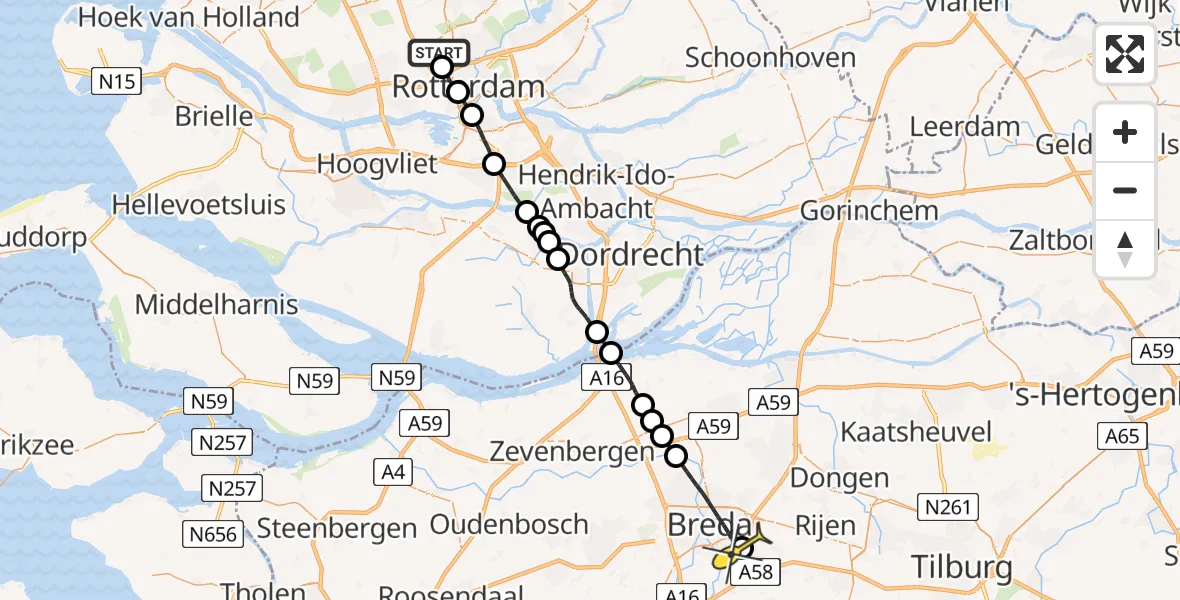 Routekaart van de vlucht: Lifeliner 2 naar Bavel, Axelpad