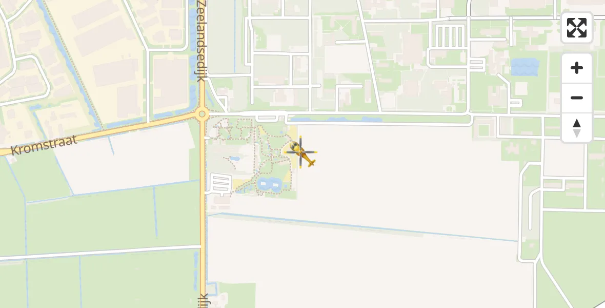 Vluchtroute Traumahelikopter van Vliegbasis Volkel naar Vliegbasis Volkel